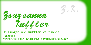 zsuzsanna kuffler business card